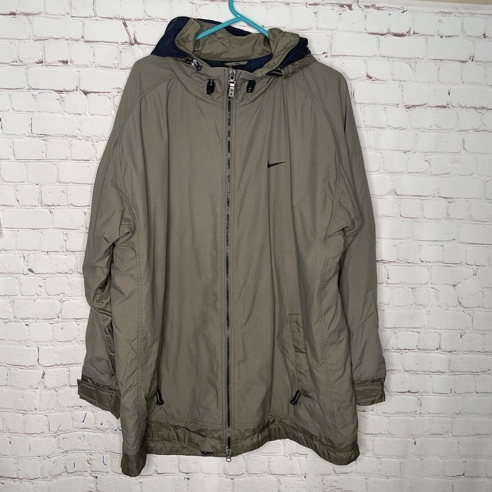 VTG 90s Nike Hooded‎ Full Zip Windbreakers Jacket Men L Malaysia Nylon/Polyester